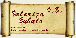 Valerija Bubalo vizit kartica
